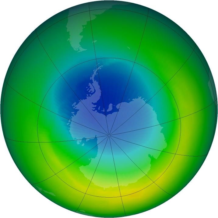 1988-October monthly mean Antarctic ozone